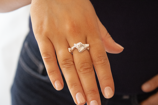 Sterling Silver Chunky Molten Ring