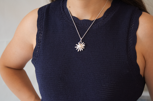 Sterling Silver Sun Pendant Necklace